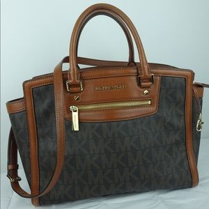 Michael Kors Large Monogram Selma Satchel